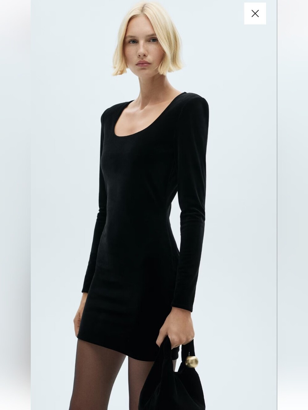 Mango Velvet Dress With Low Neck NWT XS